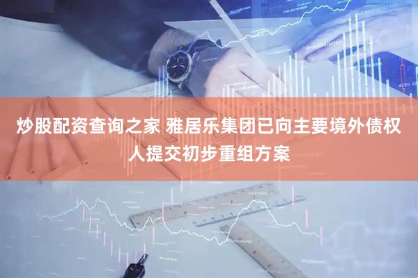 炒股配资查询之家 雅居乐集团已向主要境外债权人提交初步重组方案