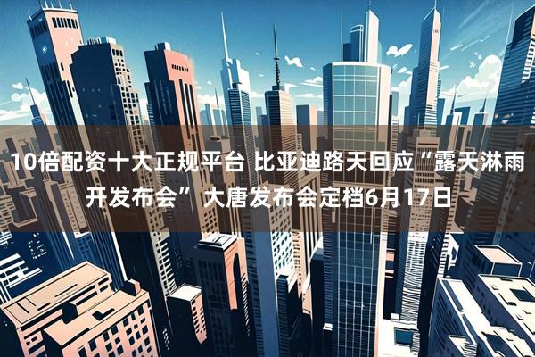 10倍配资十大正规平台 比亚迪路天回应“露天淋雨开发布会” 大唐发布会定档6月17日